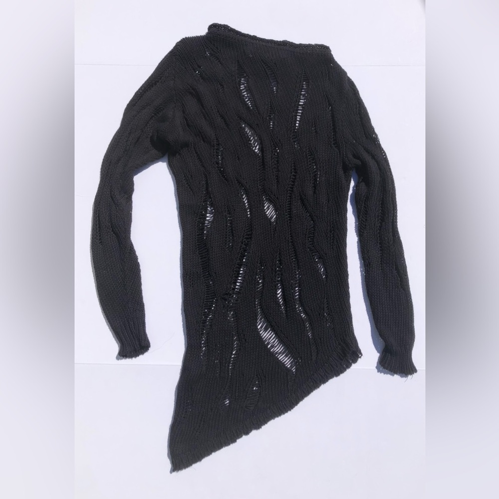 Melissa Fleis Slashed Knit Sweater